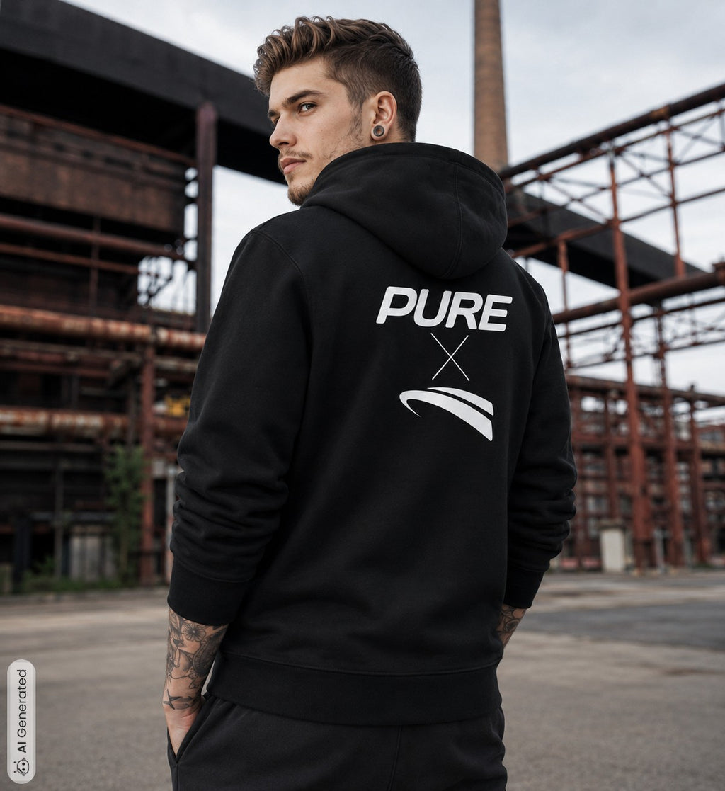 Pure x Pain Unisex Hoodie Dark with Signature Backprint