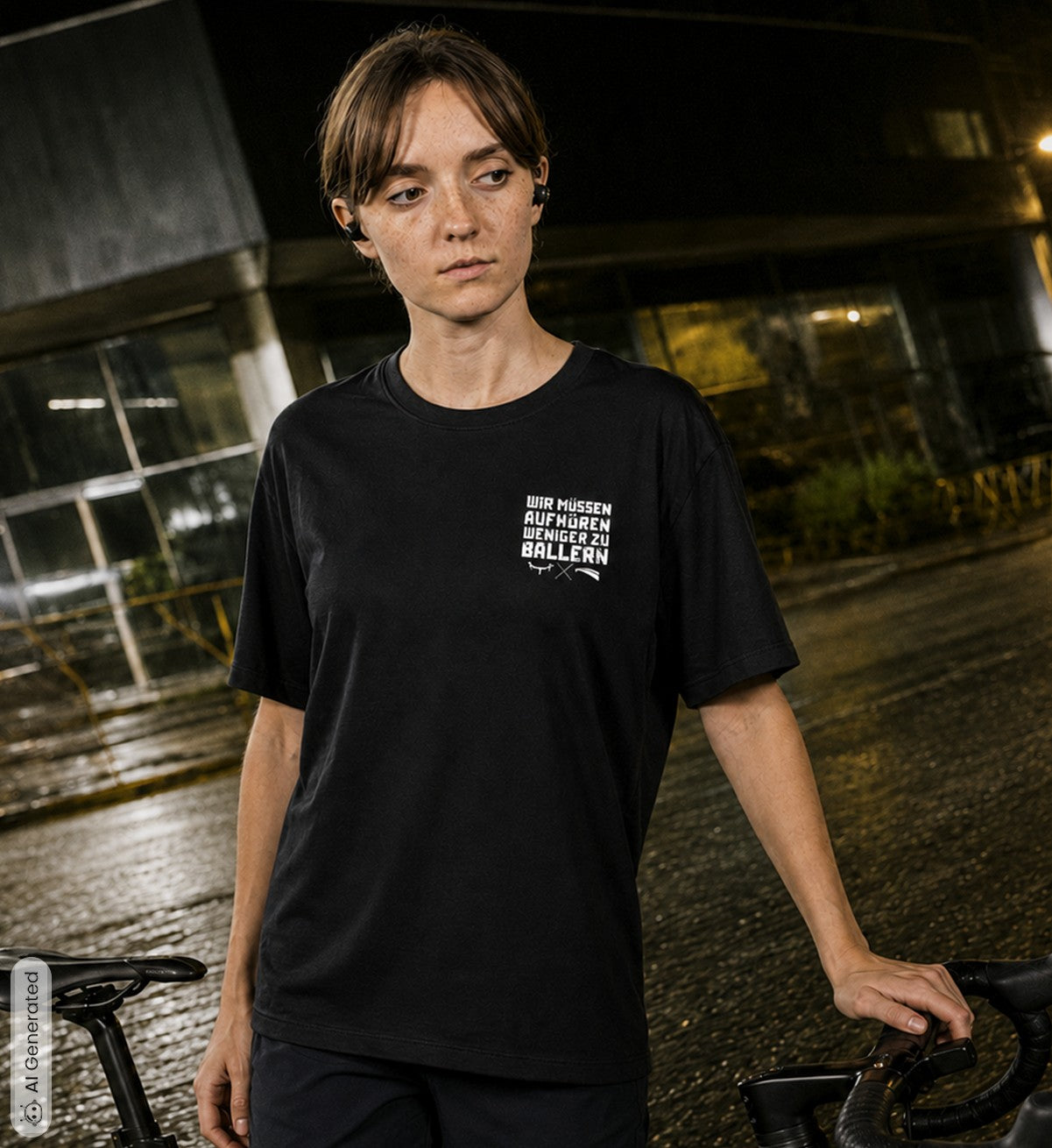 WMAWZB Women's Dark T-Shirt with Logo Backprint