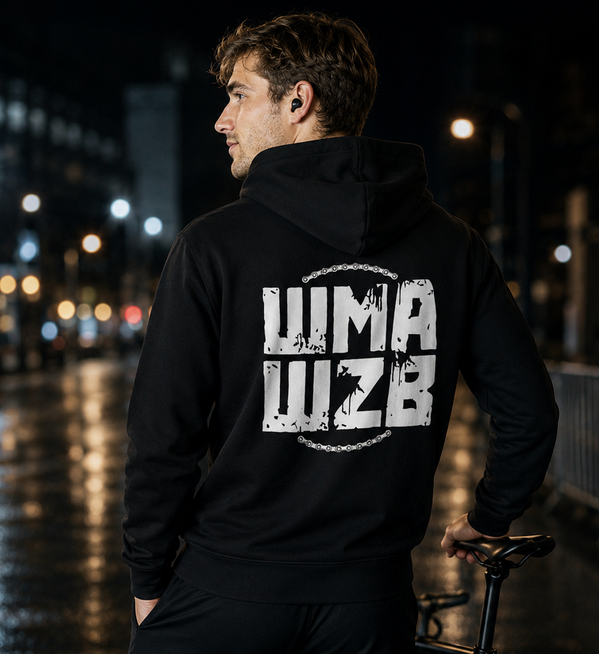 WMAWZB Unisex Hoodie Dunkel mit Logo Backprint