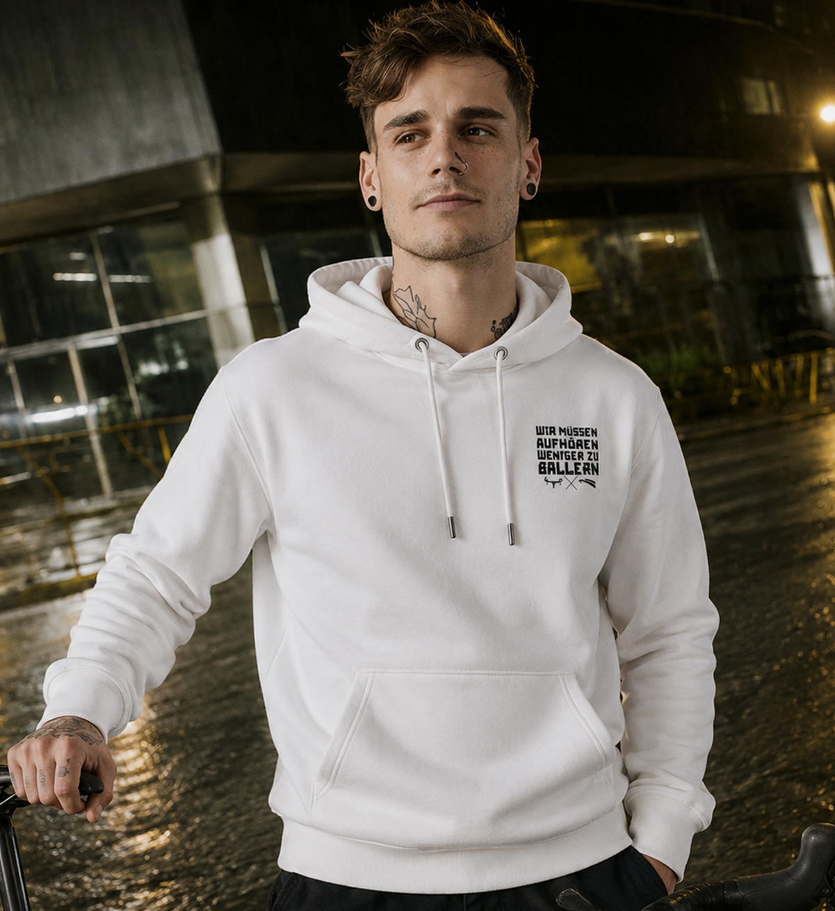 WMAWZB Unisex Hoodie Hell mit Logo Backprint