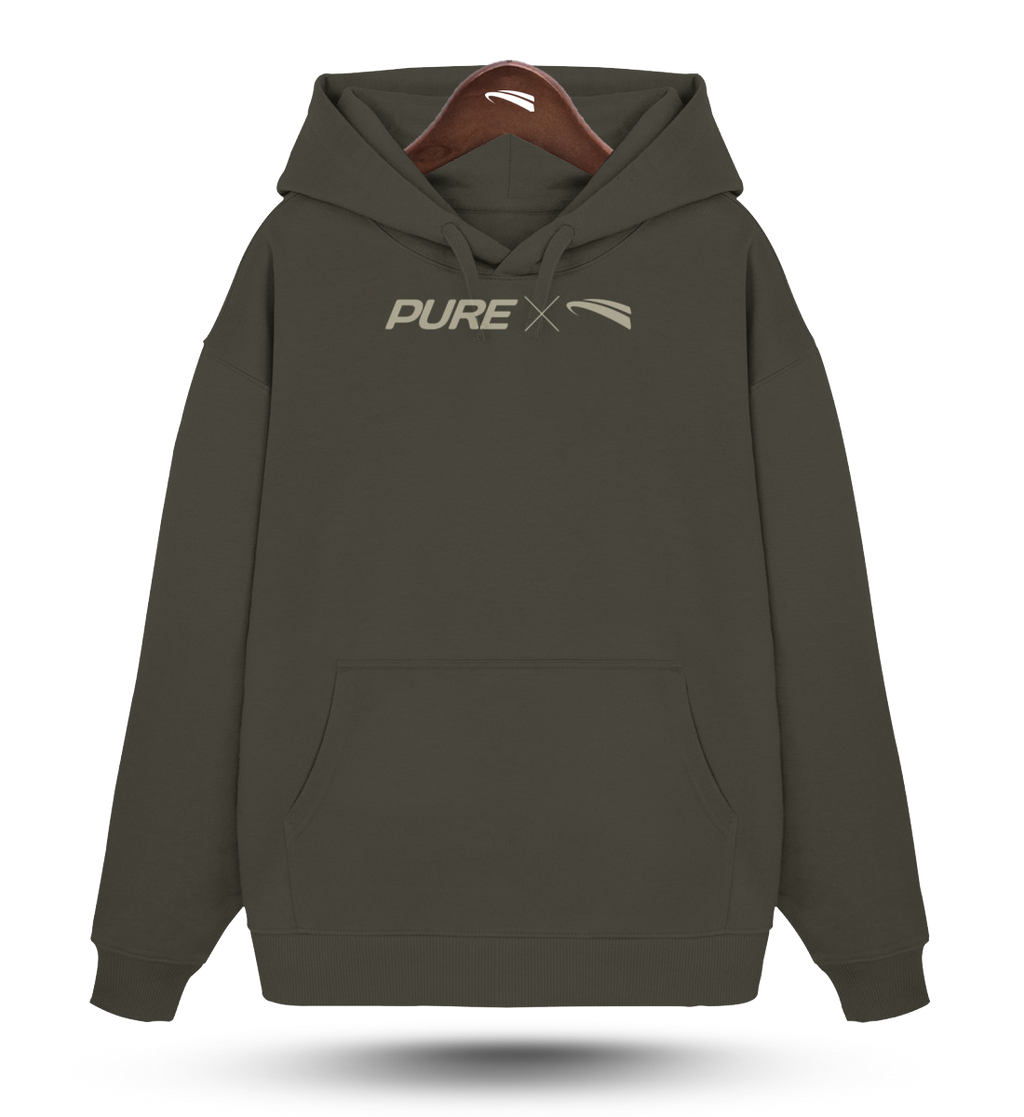 Pure X Pain  - Organic Oversized Hoodie Khaki