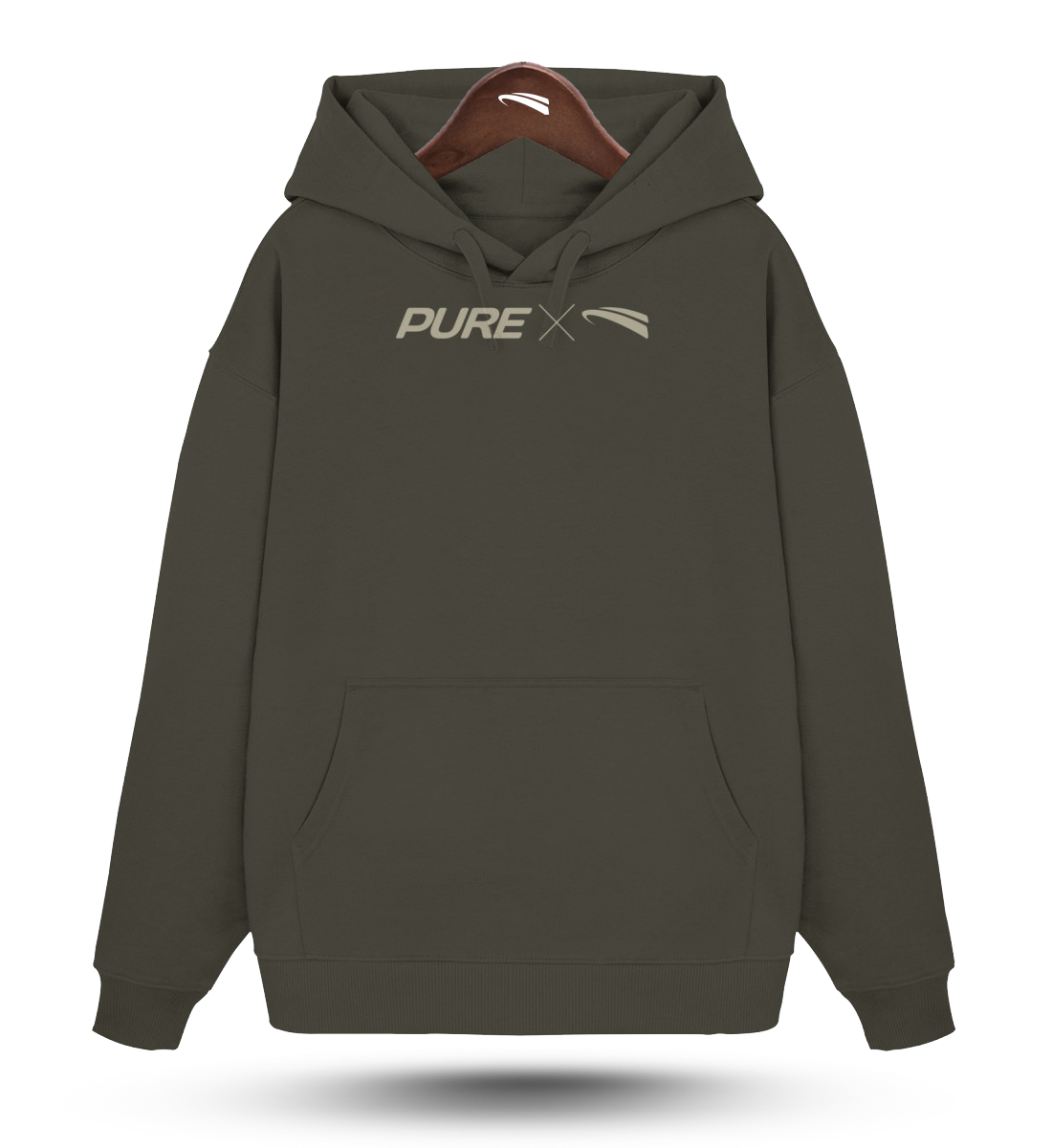 Pure X Pain  - Organic Oversized Hoodie Khaki
