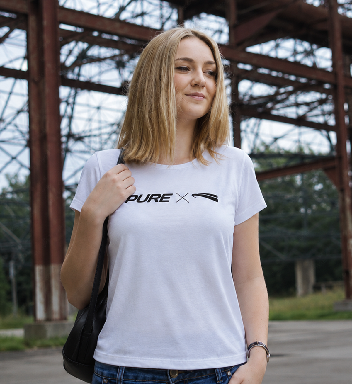 Pure X Pain Logo Damen T-Shirt Hell