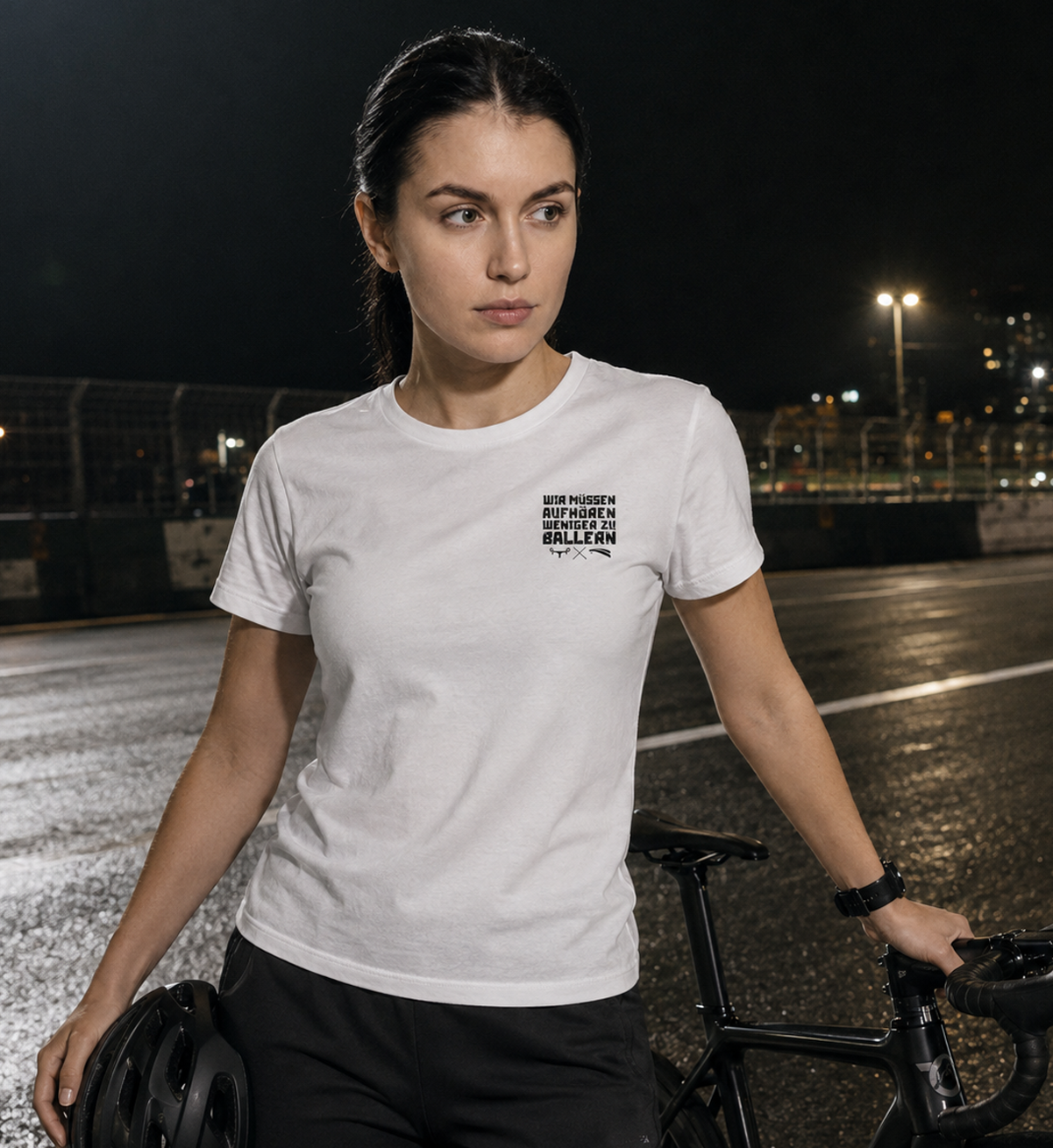 WMAWZB Damen T-Shirt Hell mit Logo Backprint