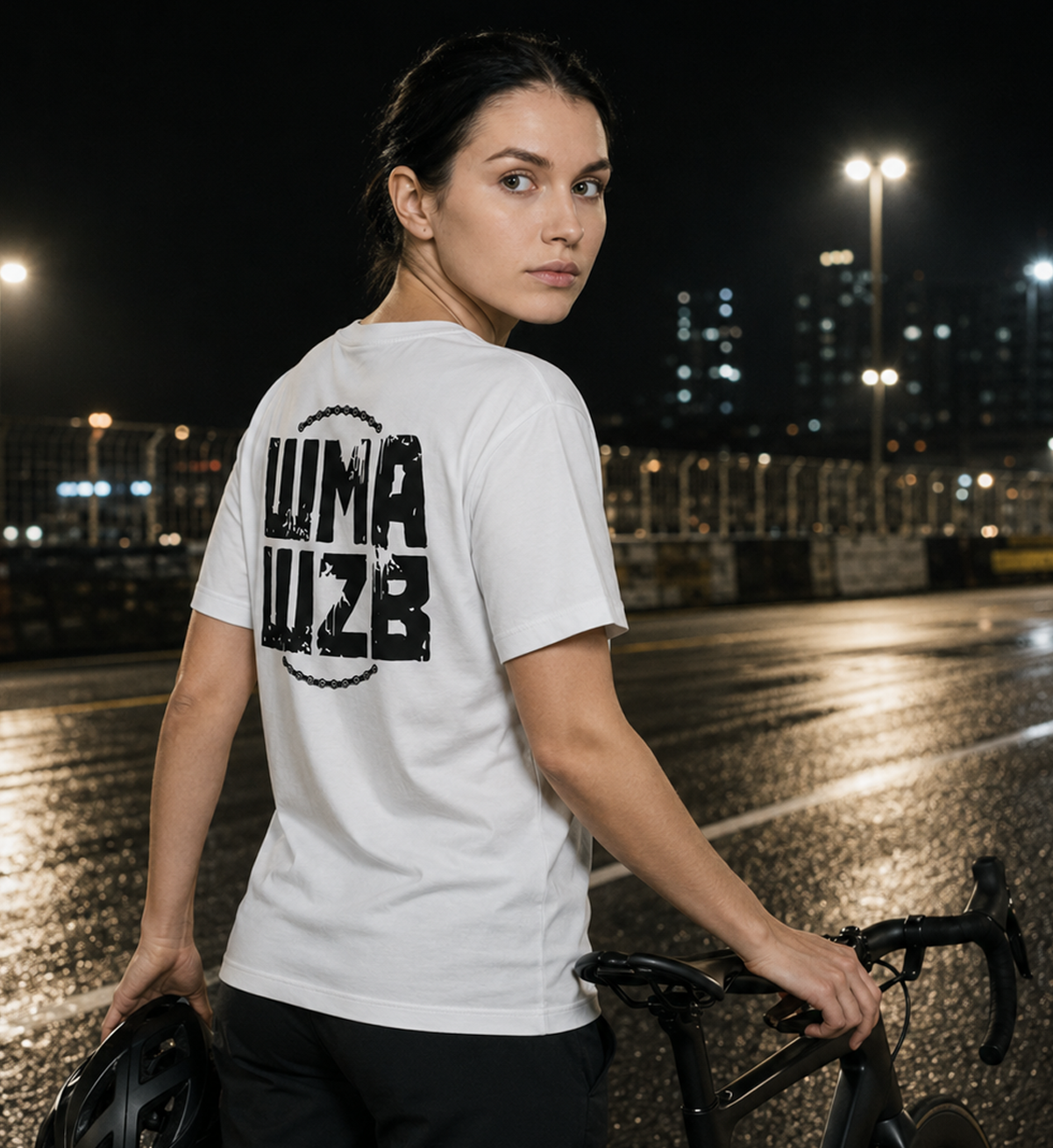 WMAWZB Damen T-Shirt Hell mit Logo Backprint