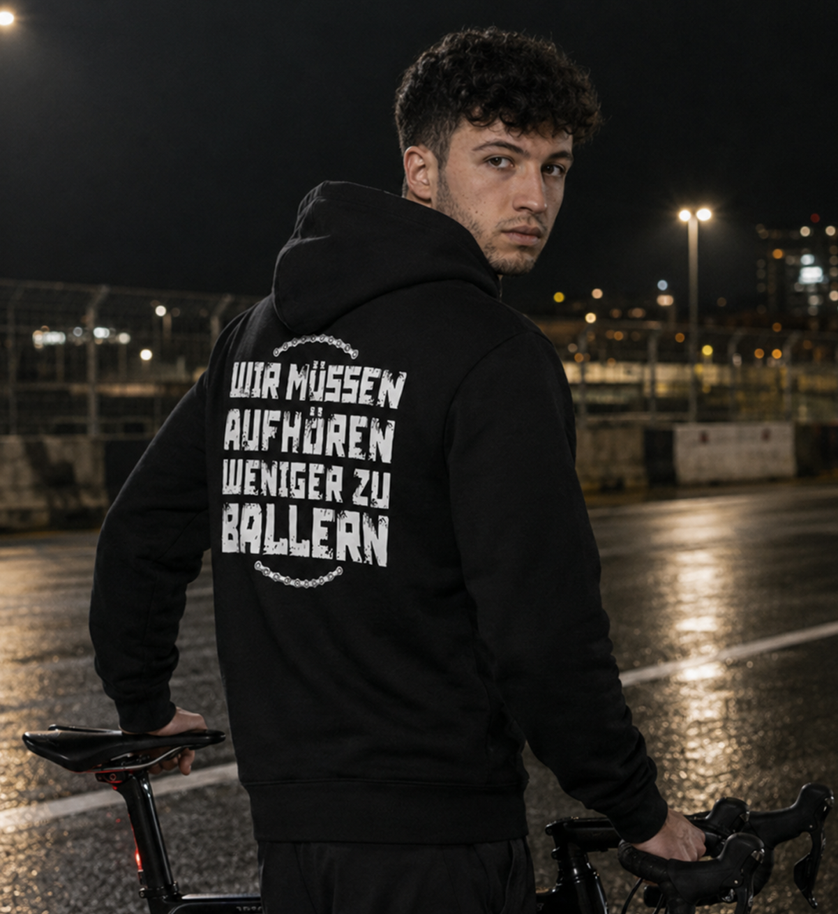 WMAWZB Unisex Hoodie Dunkel mit Statement Backprint
