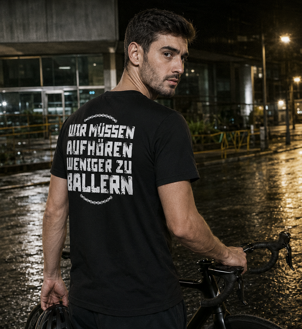 WMAWZB Unisex T-Shirt Dunkel mit Statement Backprint