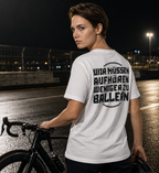 WMAWZB Damen T-Shirt Hell mit Statement Backprint